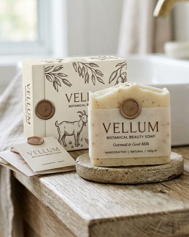 VELLUM Botanical Beauty Soap - Oatmeal & Goat Milk